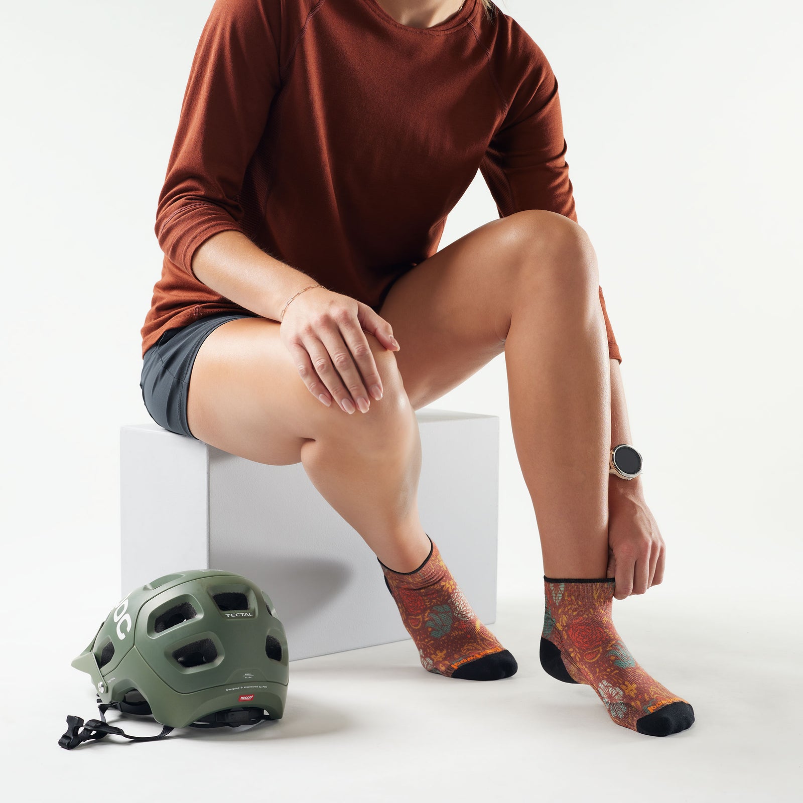 Calcetines de ciclismo Zero Cushion Ankle con estampado Paisley para mujer Picante - ver - 2