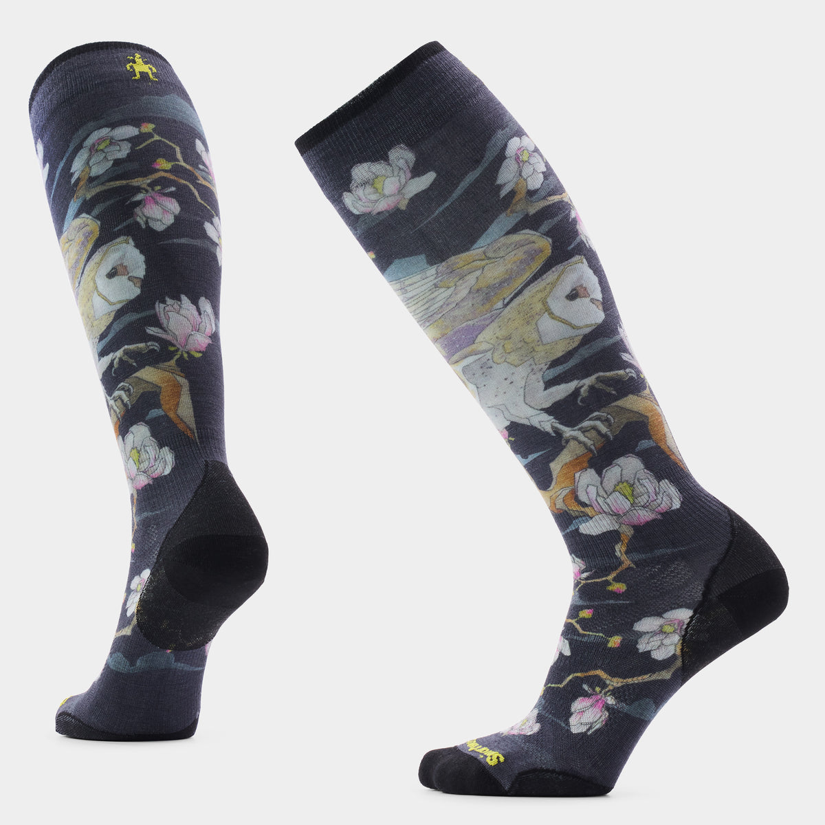 Women's Ski Nightwatcher Print OTC Socks Black - ver - 1