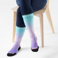 Women's Ski Ombre Print OTC Socks Purple Dawn - ver - 2