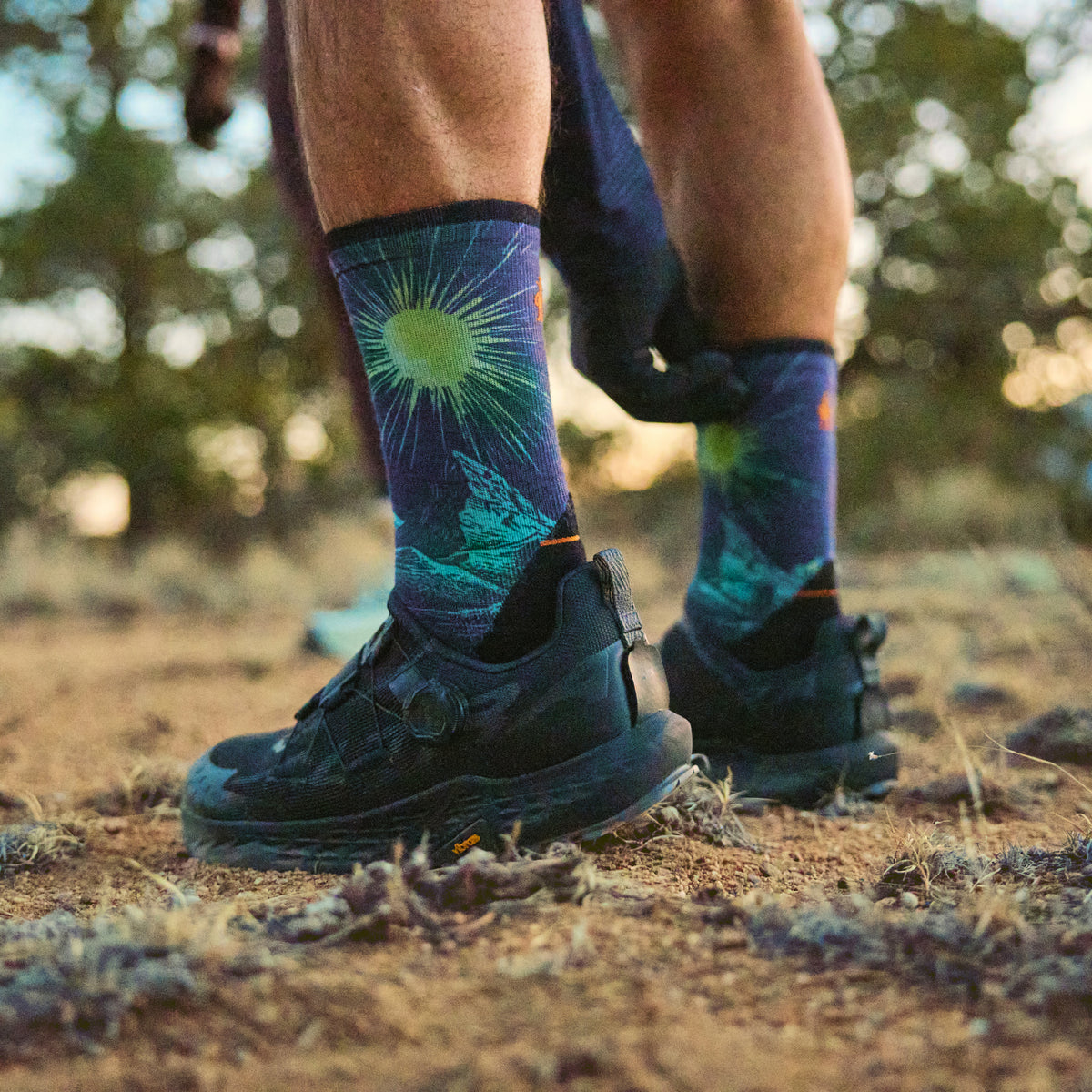Trail Run Targeted Cushion Treeline Print Crew-Socken  - ansehen - 3