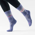 Women's Run Cold Weather Glow Track Crew Socks Nightfall Blue - ver - 2
