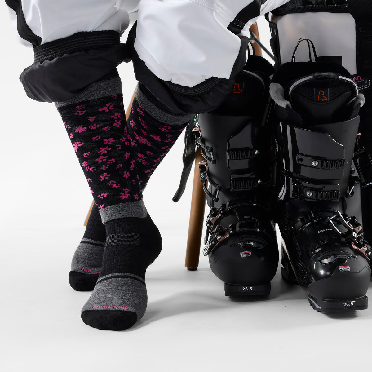 Women's Snowboard Wild Blossom OTC Socks Black - ver - 2