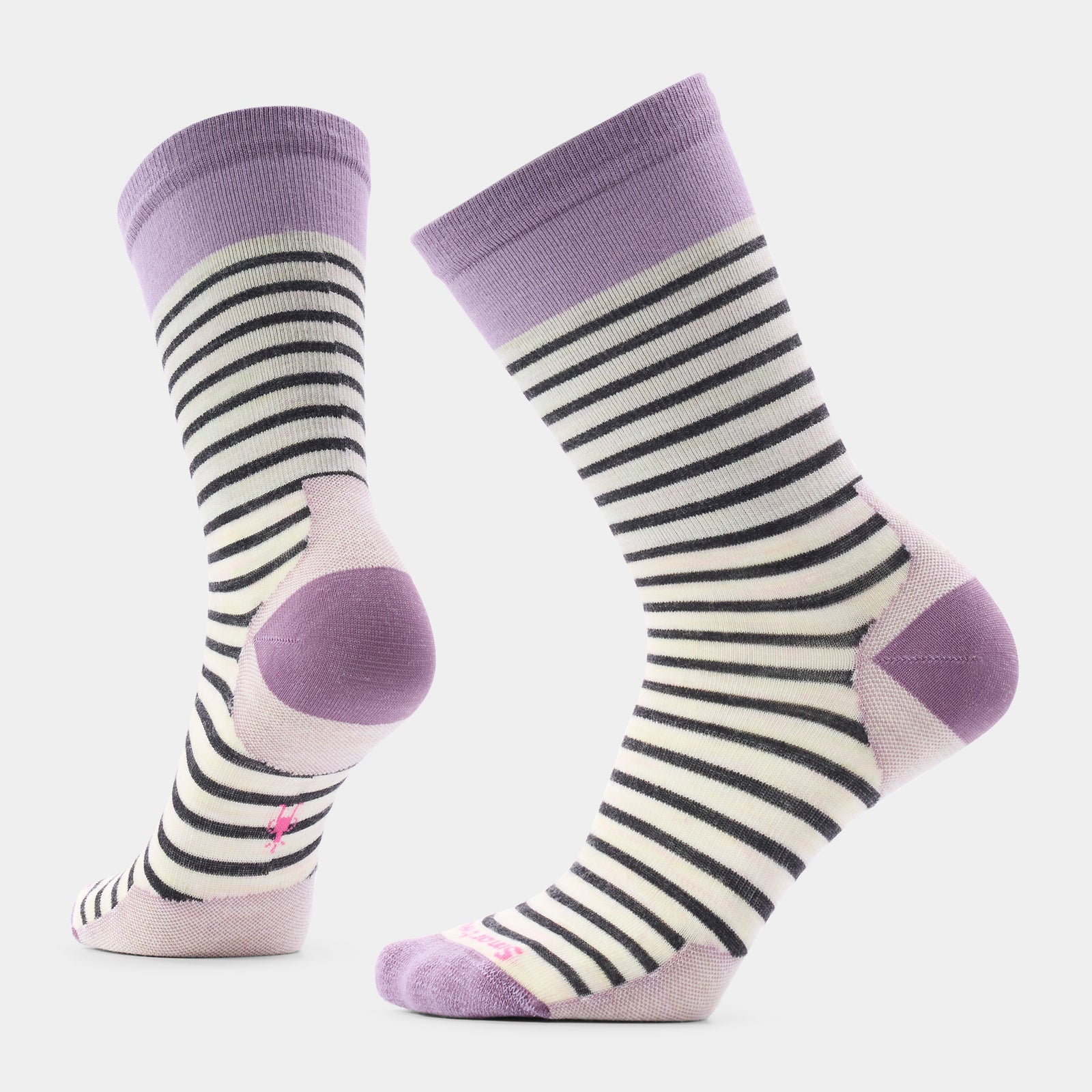 Women's Everyday Pin Stripe Crew Socks Purple Dawn - ver - 1
