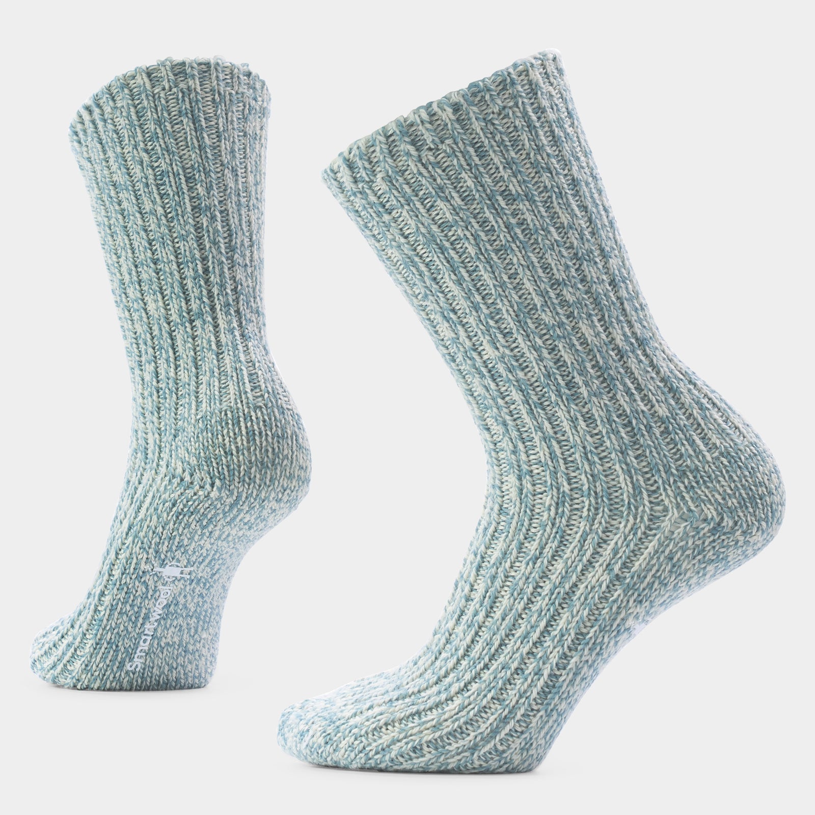 Women's Everyday Cozy Heritage Rib Crew Socks Dusty Teal - ver - 1