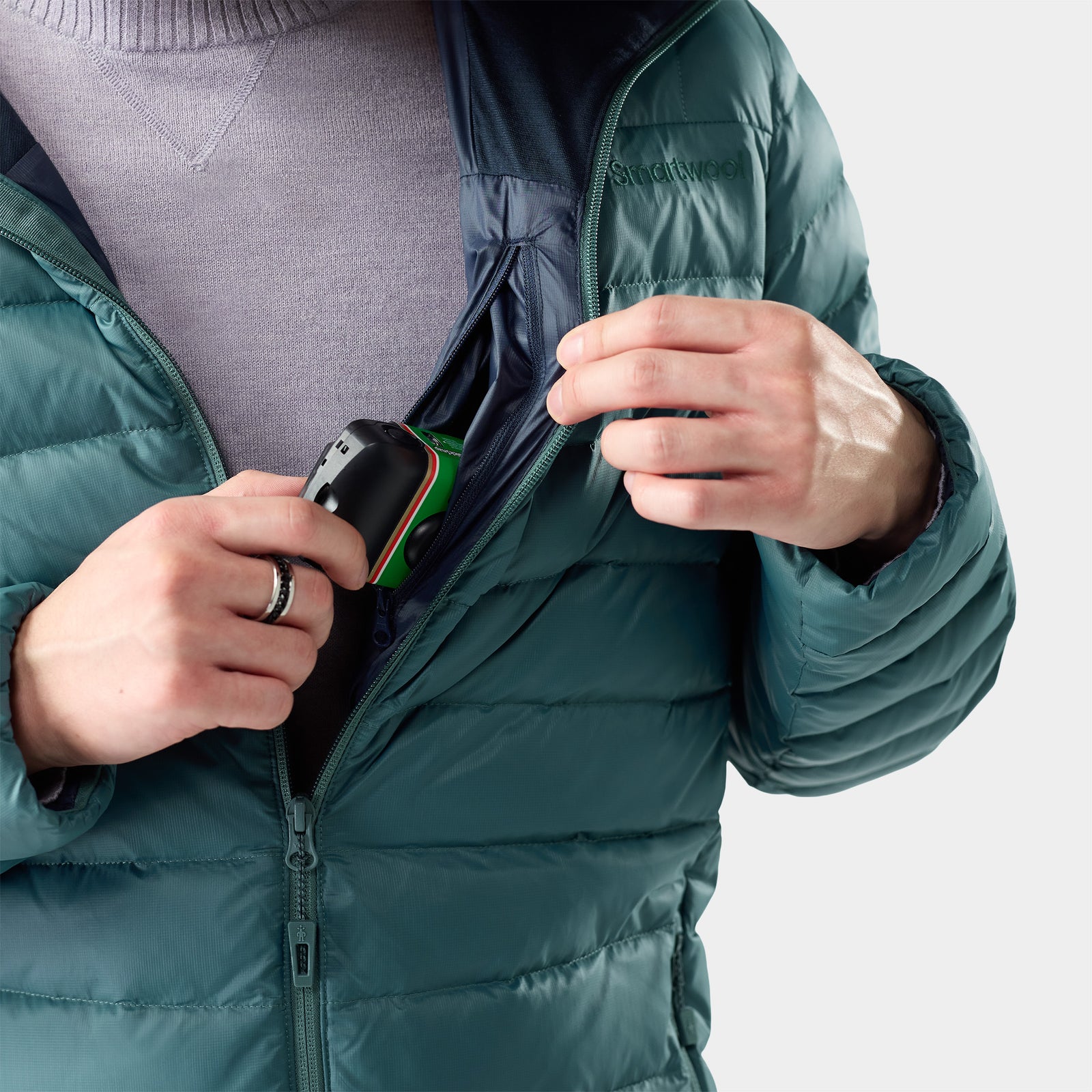 Chaqueta con capucha Winterloft para hombre Dusty Teal - ver - 4