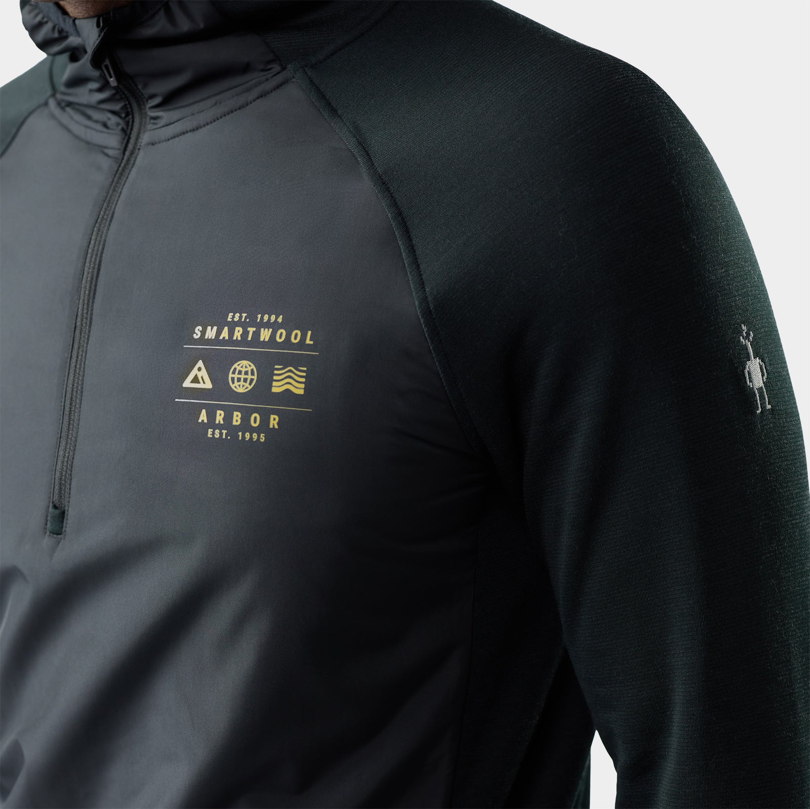 Felpa con cappuccio e 1/2 zip Smartloft da uomo  - visualizza - 3