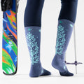 Women's Ski Ice Blossom OTC Socks Nightfall Blue - ver - 2