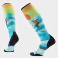 Women's Ski Steep Days Print OTC Socks Serene Blue - ver - 1