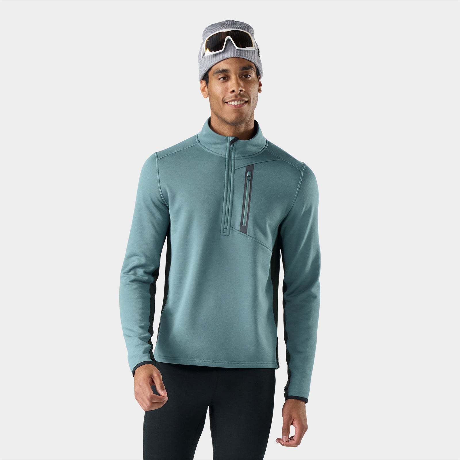 Active Fleece 1/2 Zip Dusty Teal - ver - 1