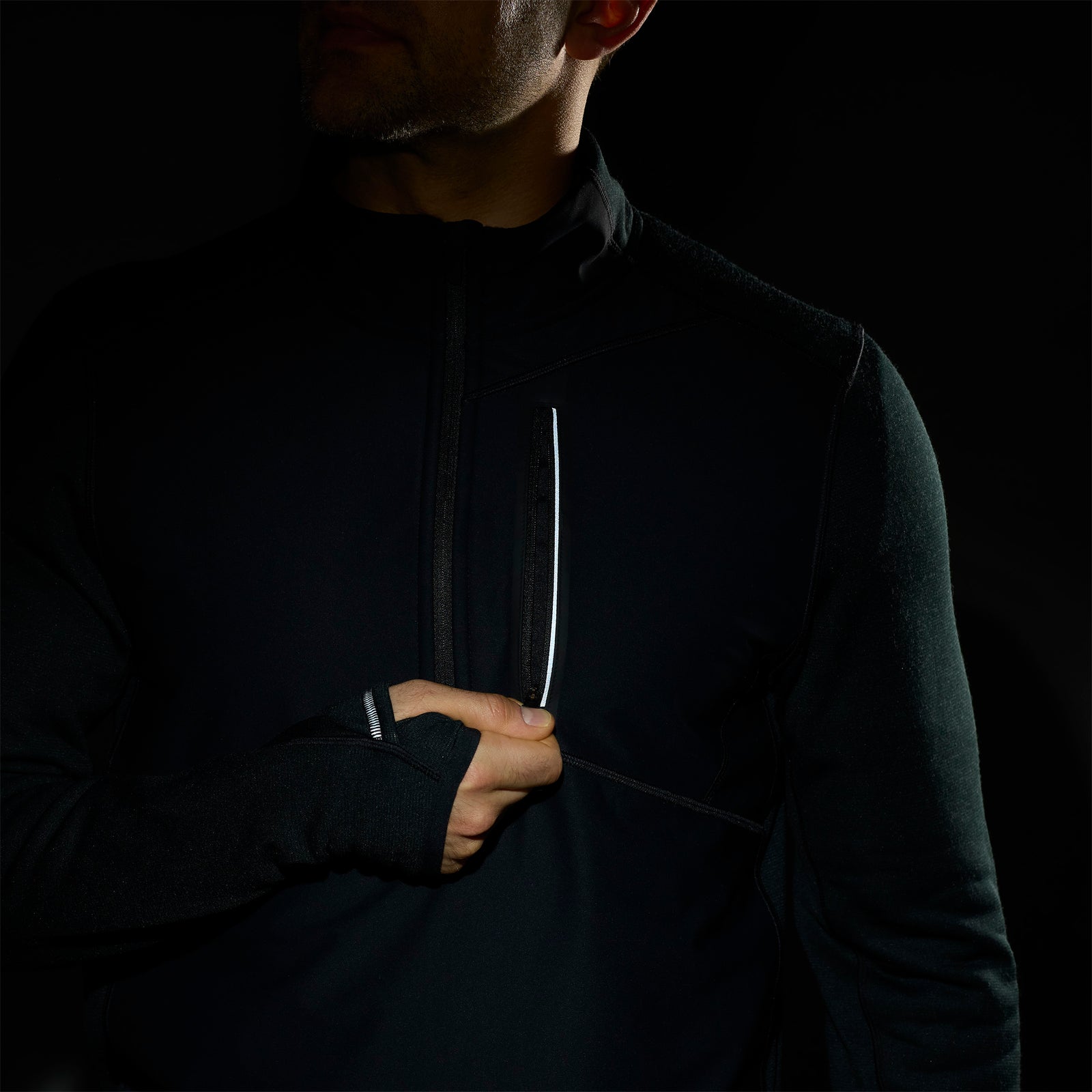 Active Fleece Wind 1/2 Zip Black - ver - 3
