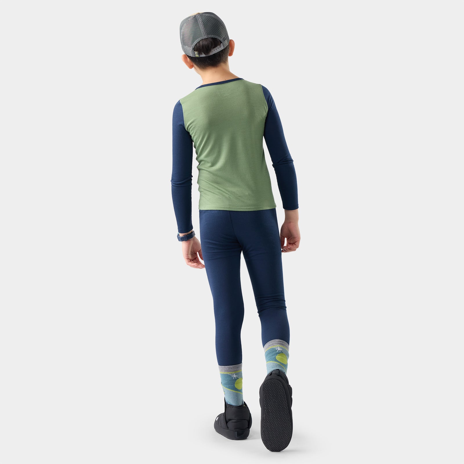 Kids' Classic Blend Base Layer Crew Green Tea - ver - 2