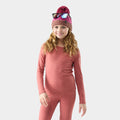 Kids' Classic Blend Base Layer Crew Rosewood - ver - 1