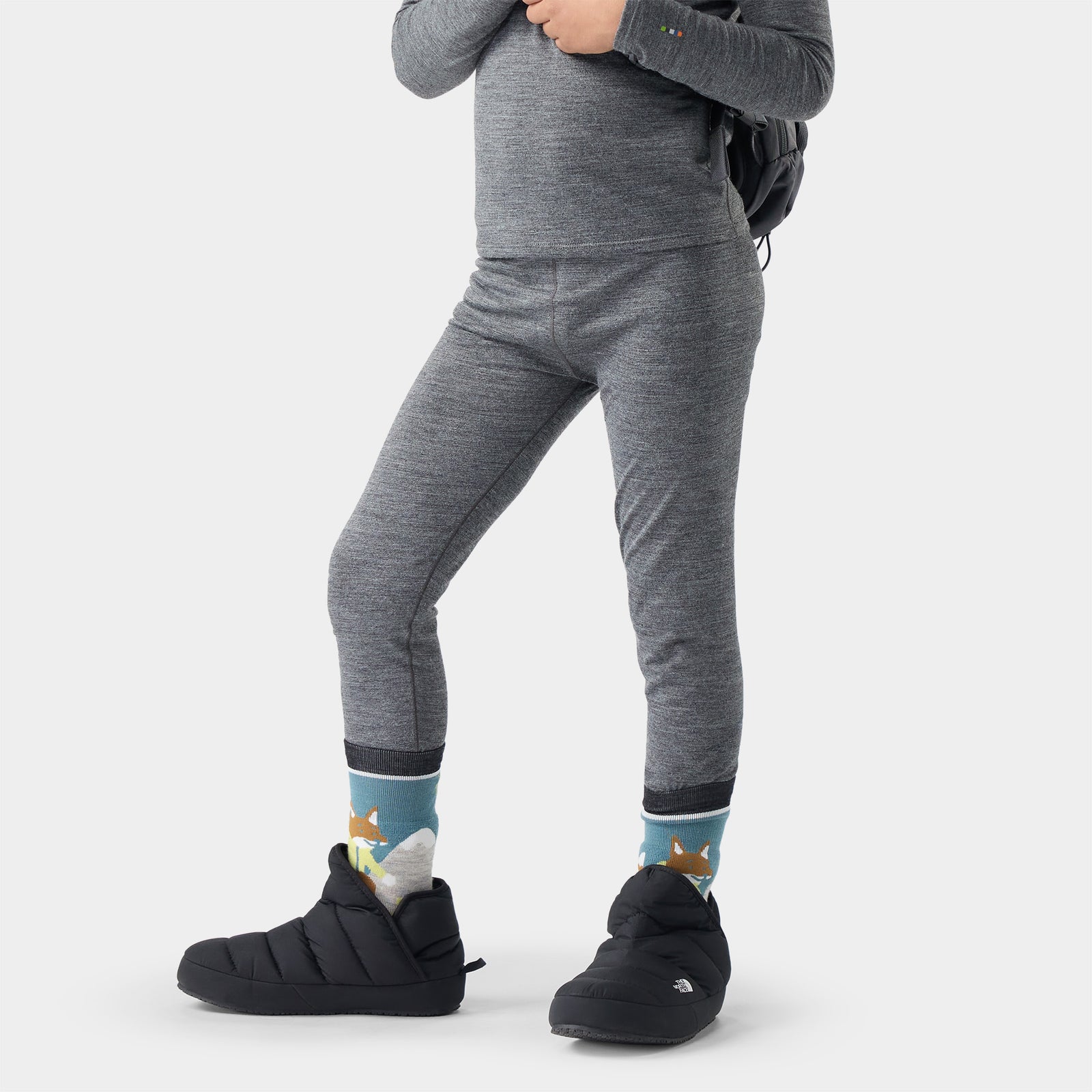 Kids' Classic Blend Base Layer Bottom Charcoal Heather - ver - 1