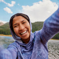 Women's Merino Hoodie Purple Storm Mountain - ver - 6