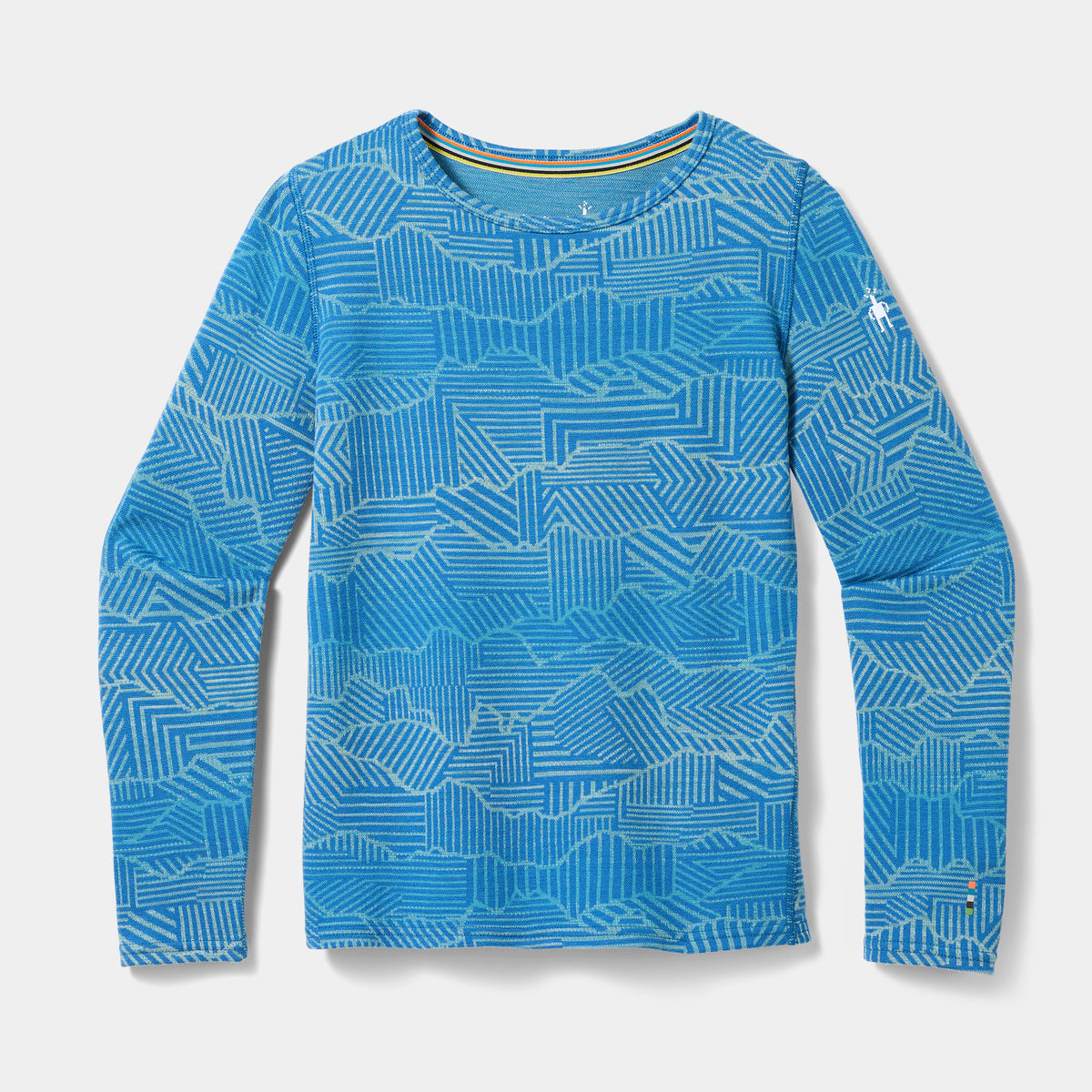 Kids' Classic Thermal Base Layer Crew Indigo Linear Peaks - ver - 3