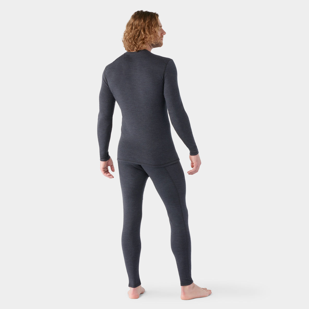Men's Classic Thermal Merino Base Layer Crew Boxed Charcoal Heather - ver - 2