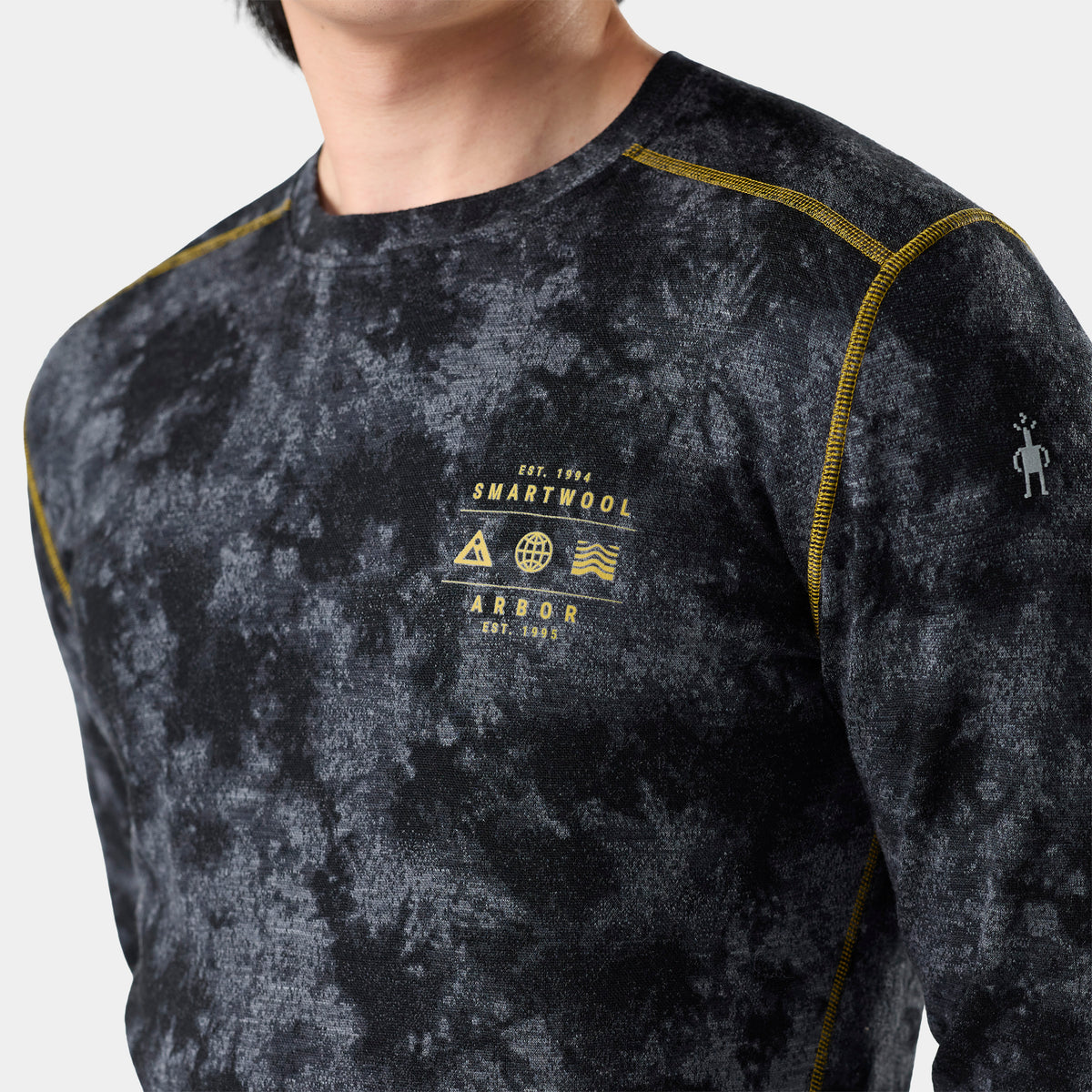 Classic Thermal Base Layer Crew Black Tie Dye/Hny Gold - ver - 3