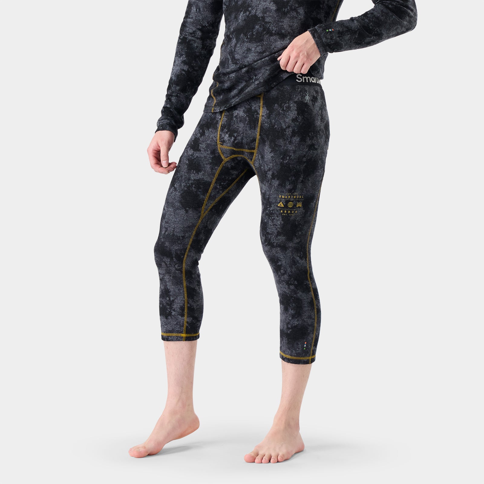 Classic Thermal Base Layer 3/4 Bottom Black Tie Dye/Hny Gold - ver - 1