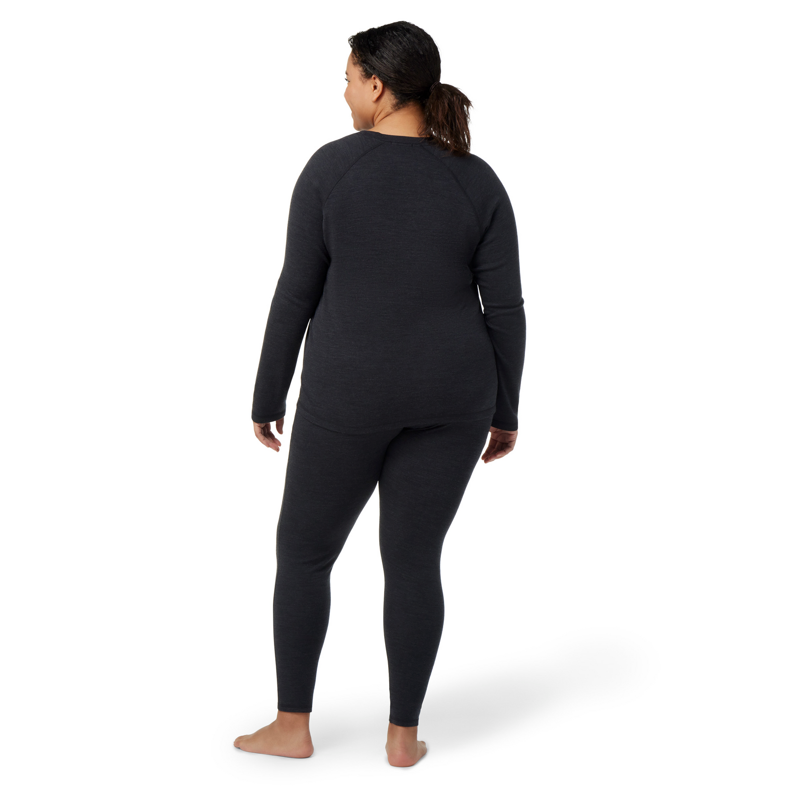 Camiseta interior con cuello redondo Classic Thermal Merino Plus para mujer Charcoal Heather - ver - 2