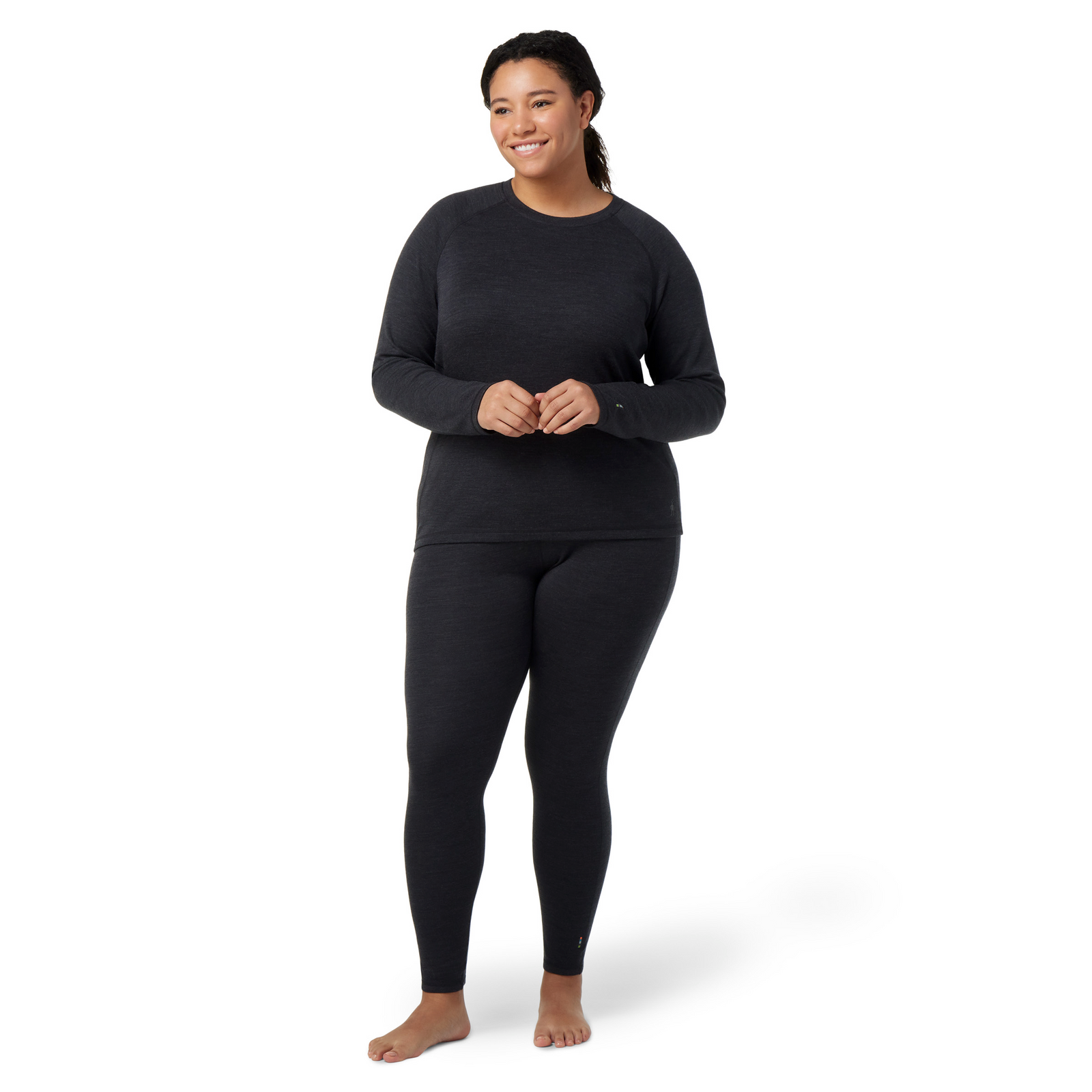 Camiseta interior con cuello redondo Classic Thermal Merino Plus para mujer Charcoal Heather - ver - 1