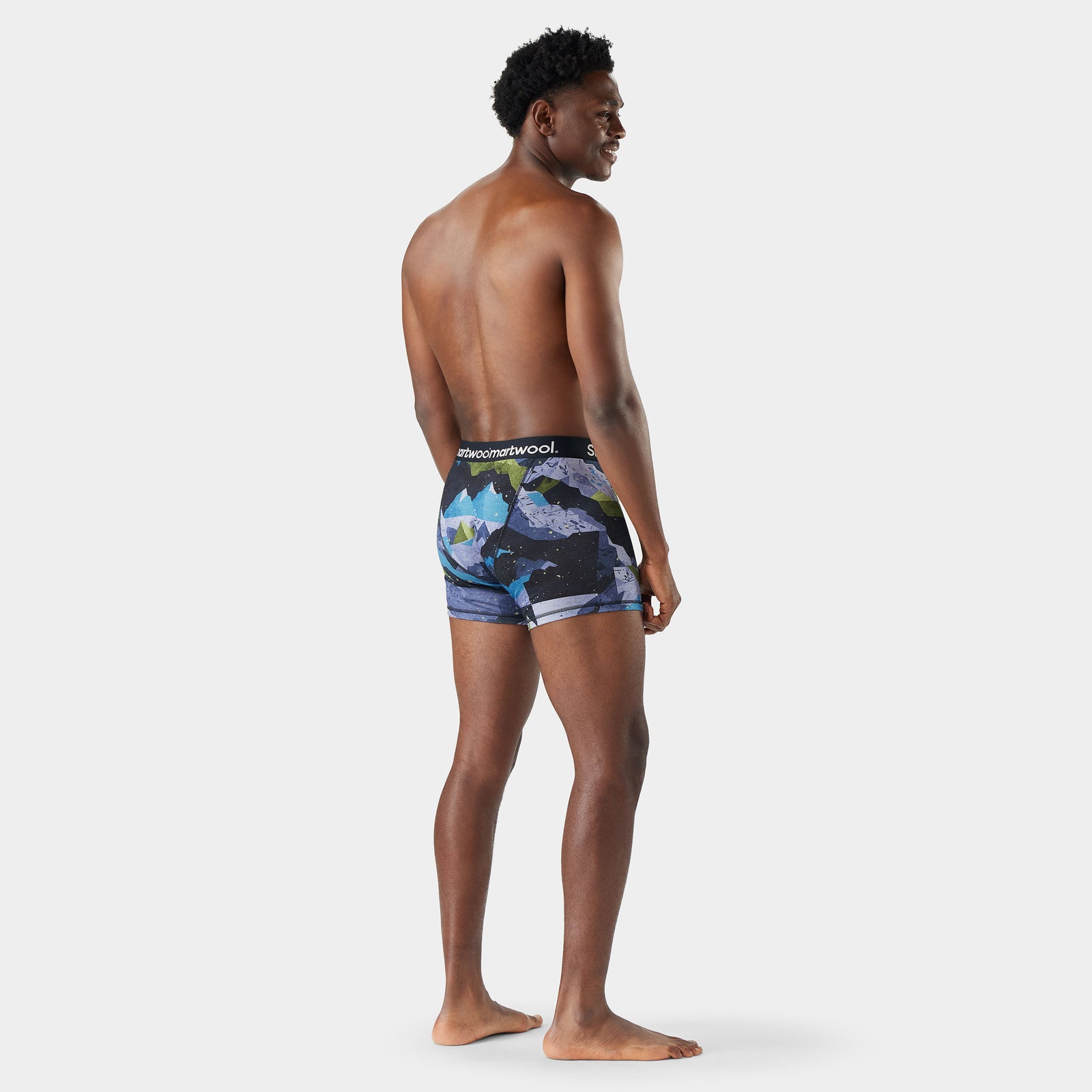 Men's Merino Print Boxer Brief Boxed Blue Summit Sector - ver - 2