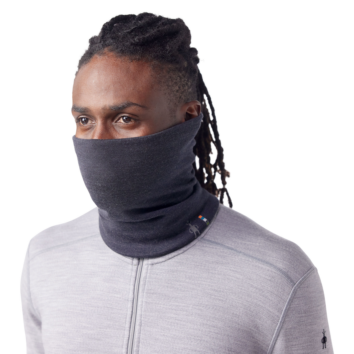 Thermal Reversible Neck Gaiter Charcoal Heather - ver - 2