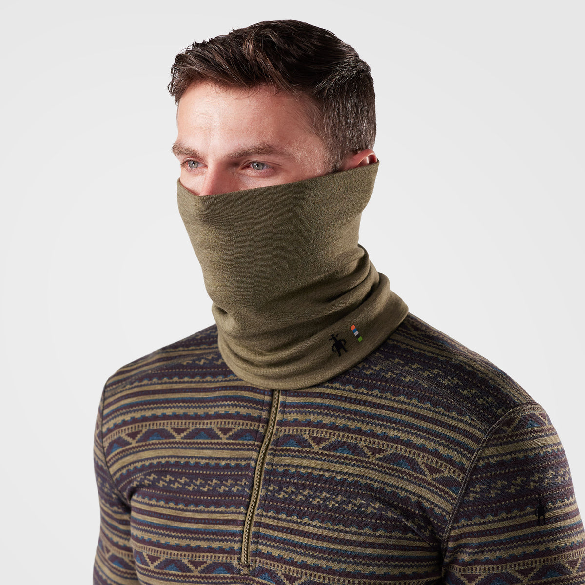 Thermal Reversible Neck Gaiter Winter Moss Heather - ver - 2