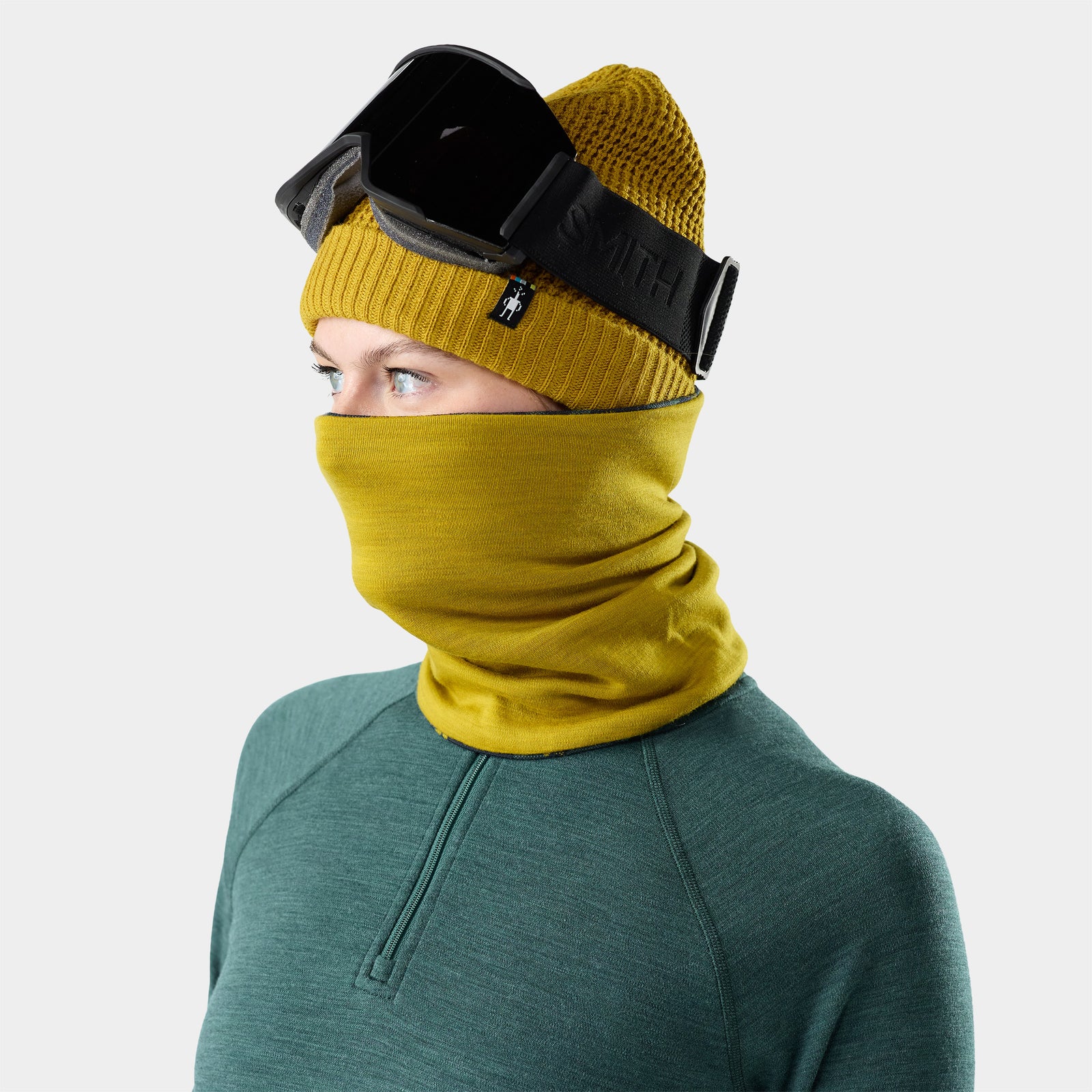 Thermal Reversible Neck Gaiter Dark Teal Wild Blossom - ver - 2