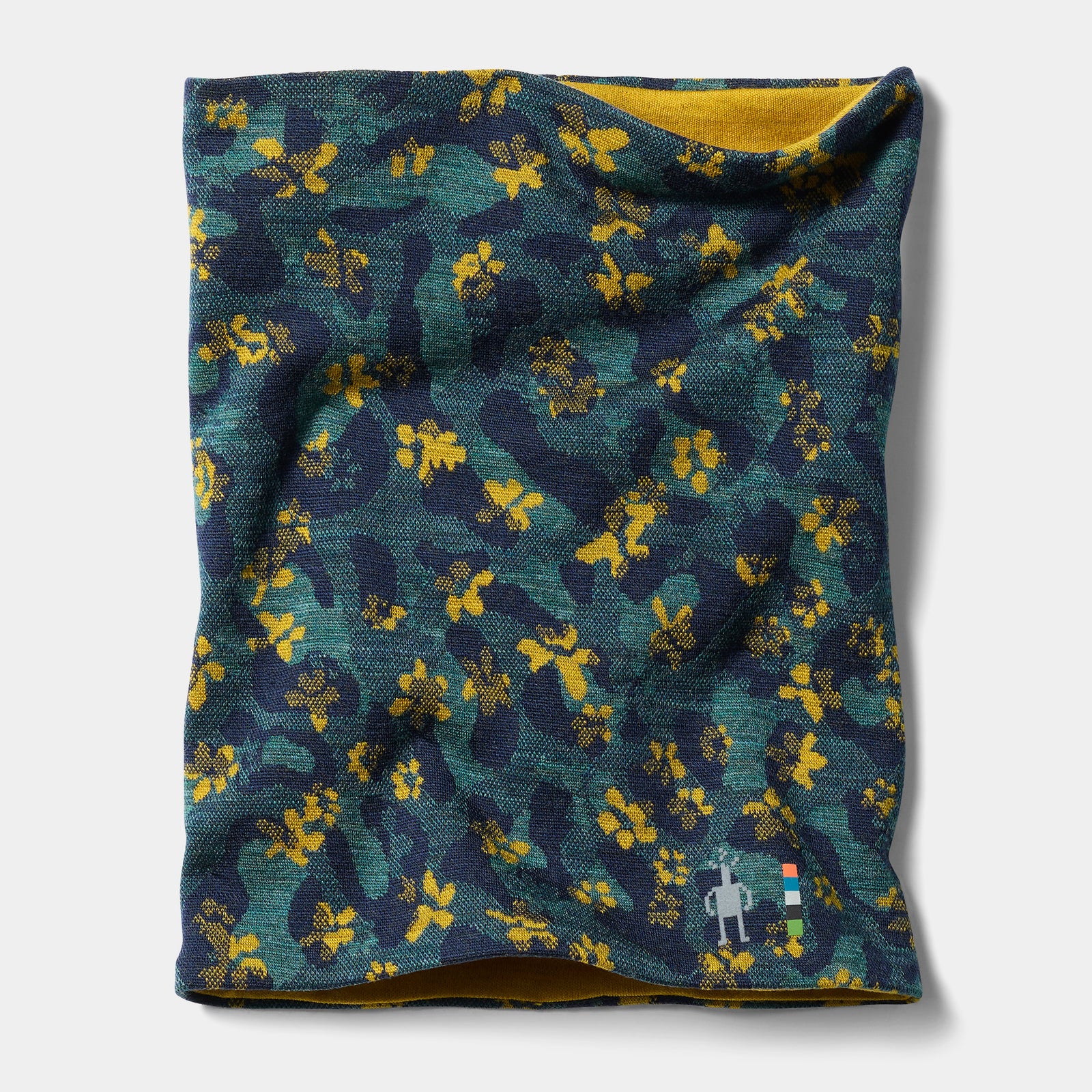 Thermal Reversible Neck Gaiter Dark Teal Wild Blossom - ver - 3