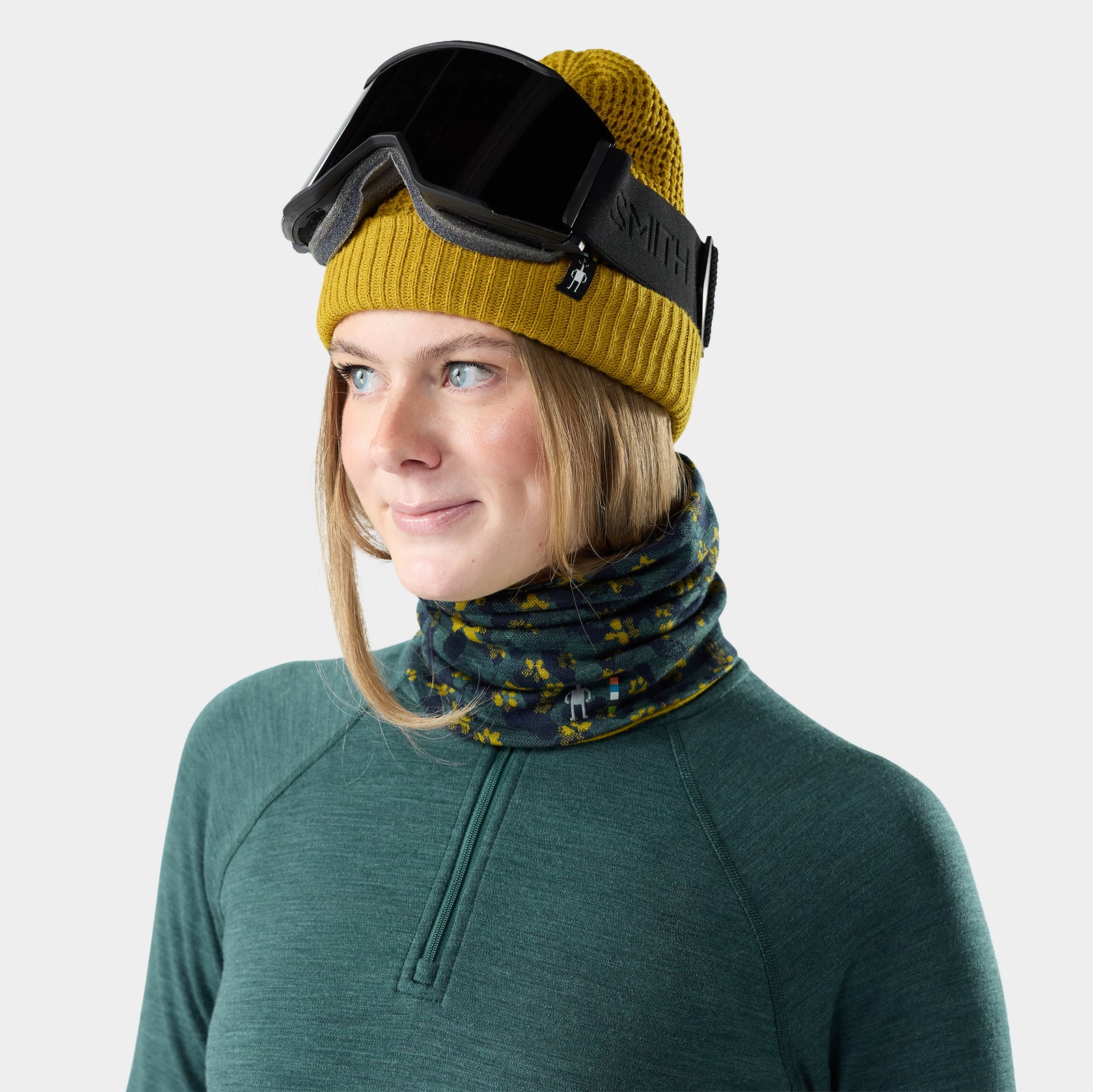 Thermal Reversible Neck Gaiter Dark Teal Wild Blossom - ver - 1