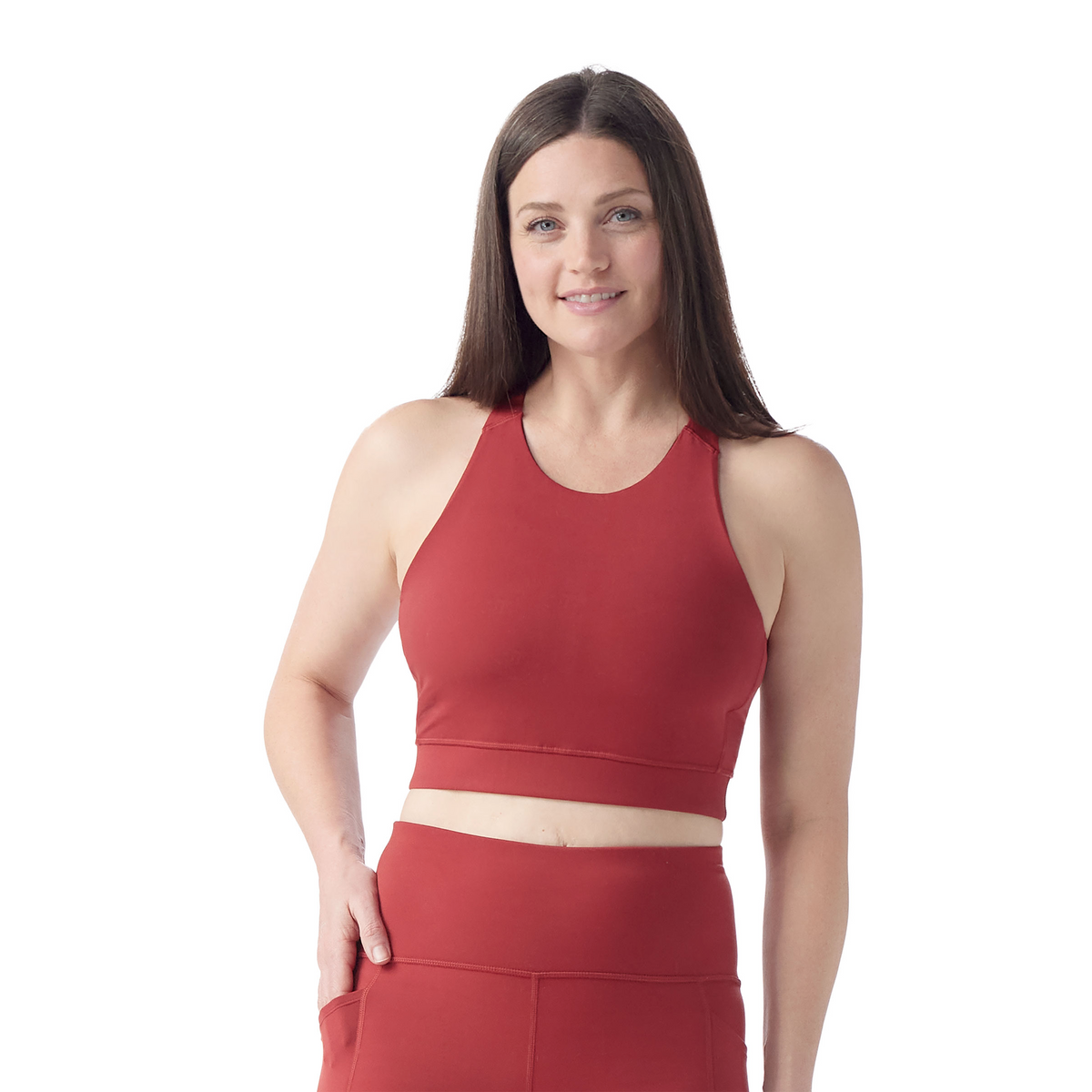 Women's Active Crop Bra Currant - ver - 1