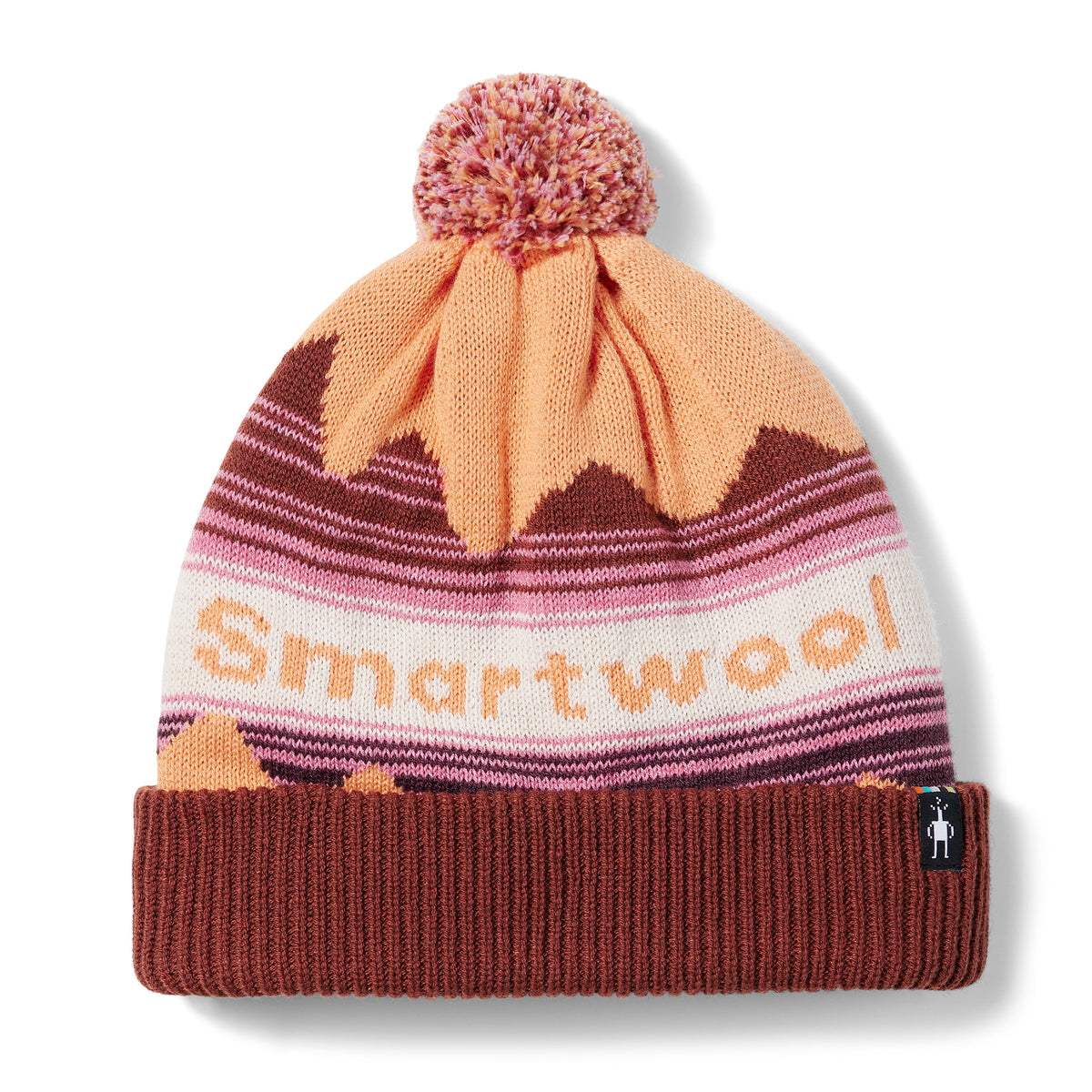 Knit Winter Pattern POM Beanie Apricot - ver - 2