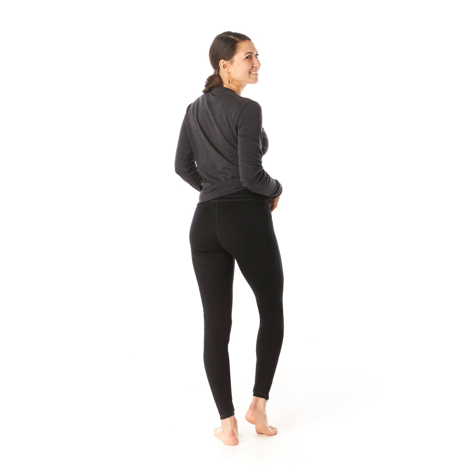 Women's Classic Thermal Merino Base Layer Bottom Boxed Black - ver - 2