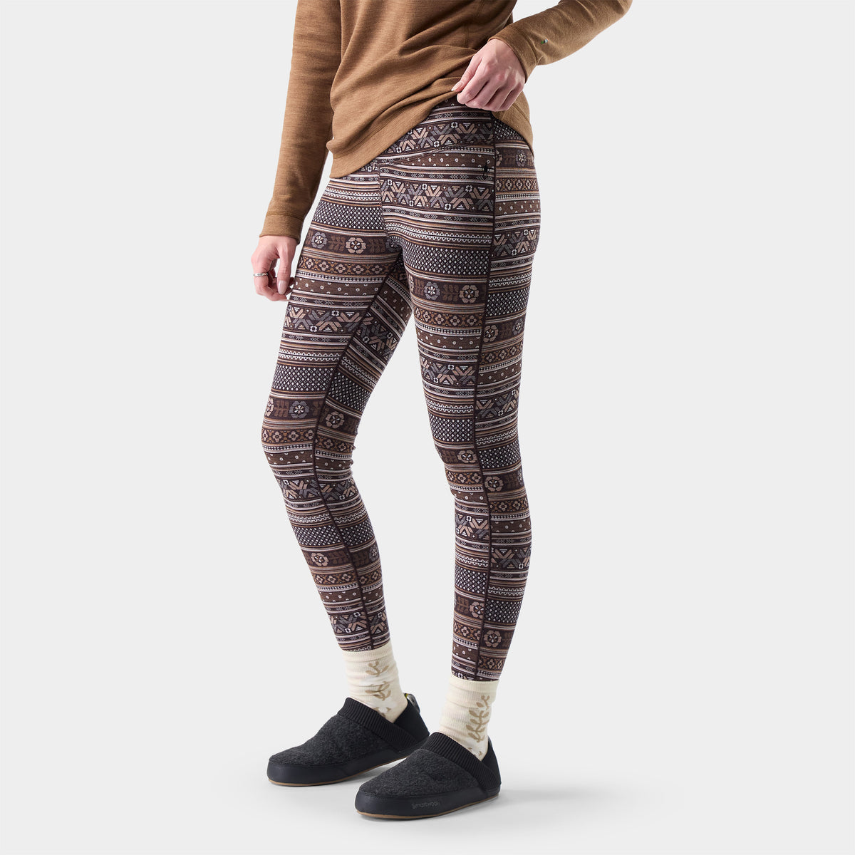 Classic Thermal Base Layer Bottom Mocha Fair Isle Fun - ver - 1