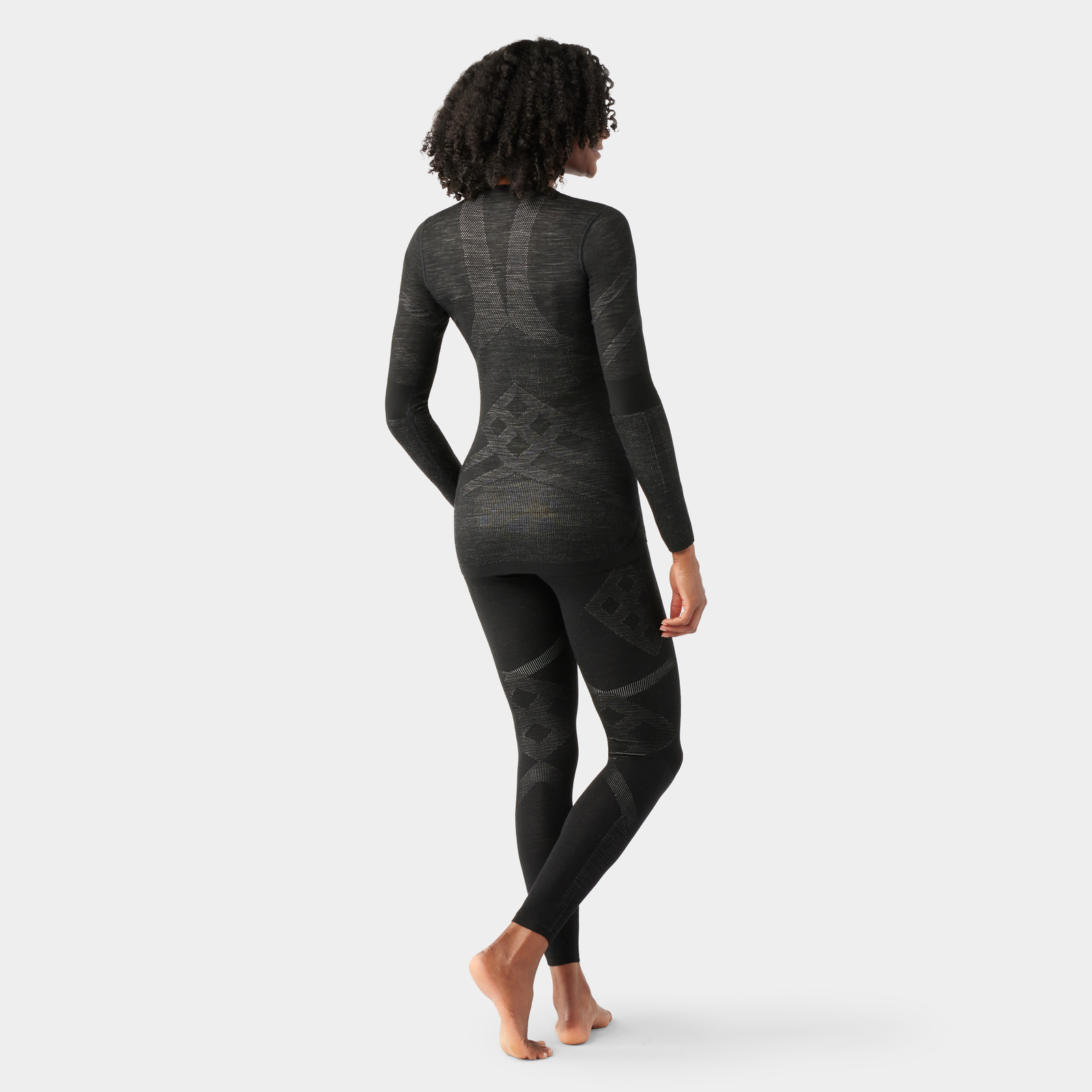 Women's Intraknit™ Thermal Merino Base Layer Crew Black-White - ver - 2
